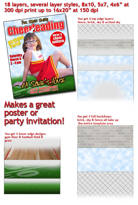 layer options for cheerleading poster