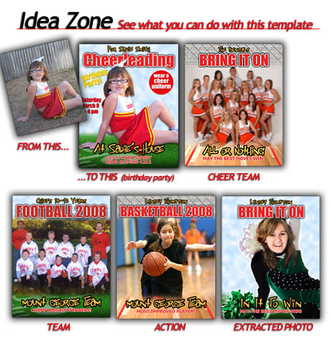 idea for cheerleading or football -baseketball poster