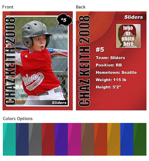 Personalized Baseball Team vs Team, Red, Custom Sports Trading Trading Card