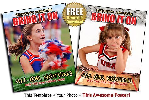 Cheerleading, Football, Baskeball Poster or Invitation Photoshop