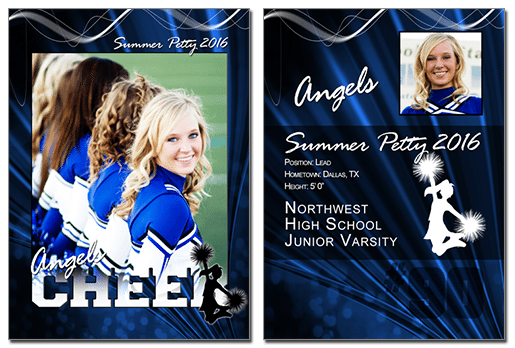 Cheer Cutout Trading Card Photoshop & Elements