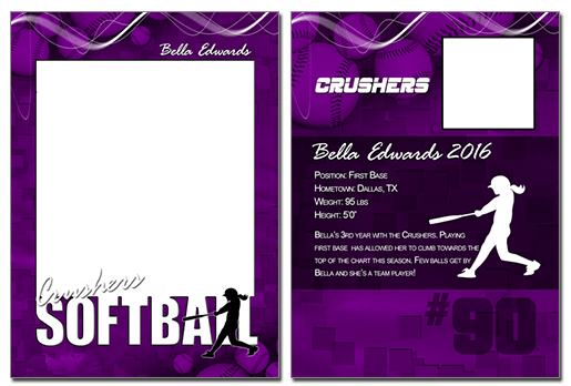 Softball Cutout Trading Card Photoshop & Elements