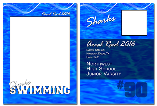 Swimming Cutout Trading Card Photoshop & Elements