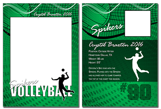 Volleyball Cutout Trading Cards Photoshop & Elements