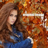 extraction test, fall leaves, girl hair, clippingpathfamily